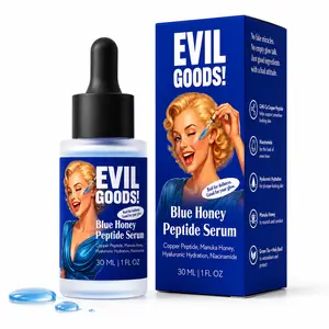 EVIL GOODS! Blue Honey Peptide Serum with Copper Peptide Manuka Honey Niacinamide and Hyaluronic Acid for Repair Hydration Brightening and Tightening 30 mL 1 Fl Oz  Radiant Daily