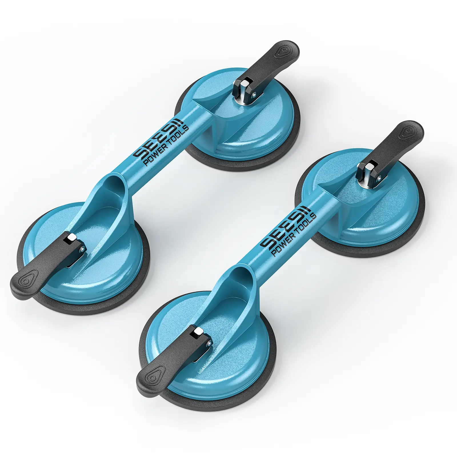 SEESII Glass Suction cups, Tile Suction Cup Tool with Aluminum Handle | 200LBS Max Load, Heavy Duty Vacuum Lifter to Lift Glass Door, Window, Tile, For DIY Homeowners/Renovators/Contractors