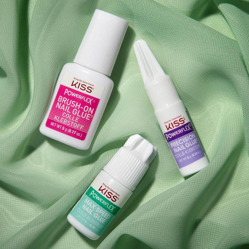 KISS PowerFlex Maximum Speed Nail Glue - Fast Drying Adhesive for Glue-On Nails & Repairs with Nozzle Tip Applicator, Ideal for Tips & Wraps, Net Wt. 0.10 oz (3g)