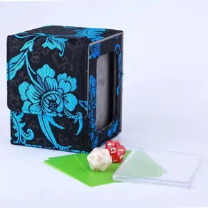Deck Box Window Commander Game Card Storage Box Card Fits100 Single Sleeved Card PU Leather Strong Magnet For MTG PTCG YGO Cards