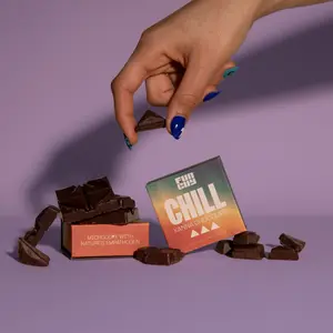 Chill Chocolate – Dark Chocolate with Kanna, Reishi, L-Theanine, Skullcap — 8 servings per box Bonbon