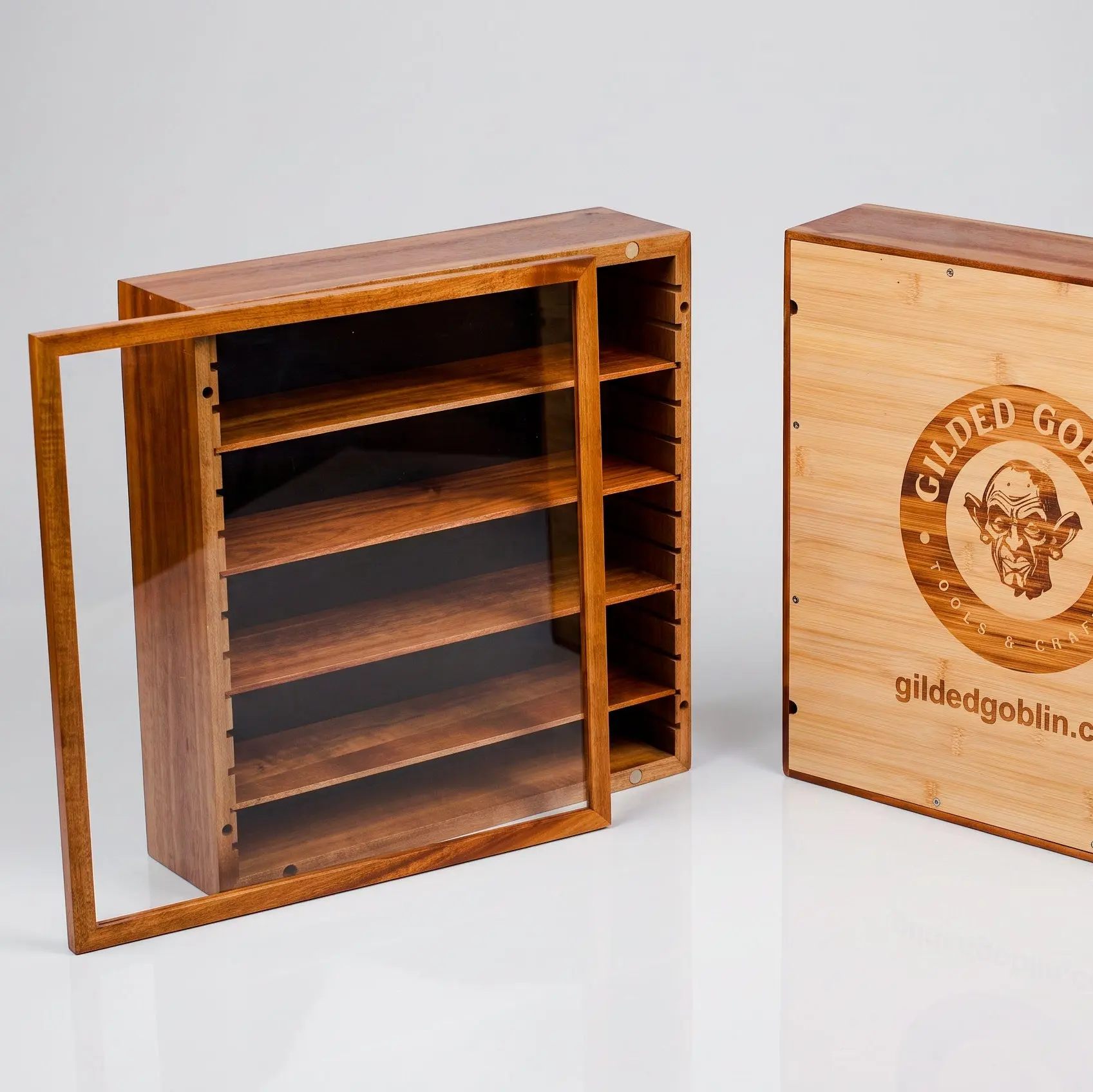 Solid Acacia Miniature Display Cabinet