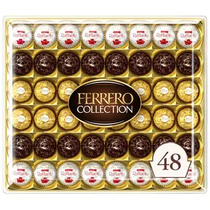 Ferrero Rocher, 48 Count, Premium Gourmet Assorted Hazelnut Milk  Valentines Chocolate, Dark Chocolate and Coconut Chocolates, Chocolate Gift Box, 18.2 oz