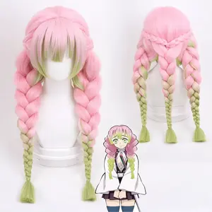 Mitsuri Kanroji Wig – Demon Slayer Long Pink & Green Cosplay Hair