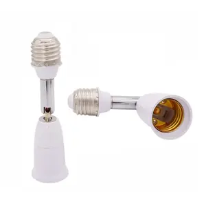 E26/E27 Light Socket Extender 5.5 inch Light Bulb Socket Adapter Flexible Adjustable 180 Bendable 360 Light Socket Extension Converter (2 Pack)