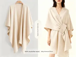 Women's solid color shawl cape, elegant and casual design, suitable for everyday wear, stylish scarf accessory, Christmas decoration set gift, Black Friday.