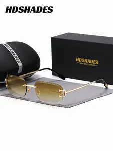 HDSHADES 1 Piece Unisex Frameless Sunglasses，High Definition Alien Frame Sunglasses UV400，Boosting Approachability，Rimless Sunglasses
