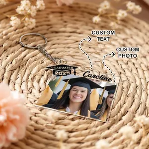 Acrylic Grad Photo Keychain, Graduate 2026 Key Holder, Custom Picture and Name Keepsake, Proud Family Graduate Gift, Graduation Keepsake for Class