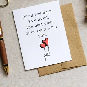 Love Greeting Card with Envelope for Wife Husband - Valentine's Day - Birthday - Wedding Everyday - Anniversary - Girlfriend Boyfriend - TrendyGiftUSA