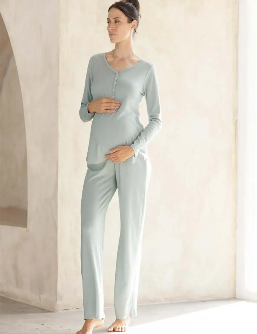Amira 2-piece Maternity & Nursing Pajamas | Mist
