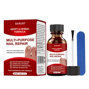 BARUBT Multi-Purpose Herbal Nail Repair Liquid 30ml Natural Plant Serum Reduce Discoloration Normalize Thick Nails Smooth Hydrate Brittle Nails Prevent Re-Infection Repair Split Aging Fingernails & Toenails for Daily Home Nail Care