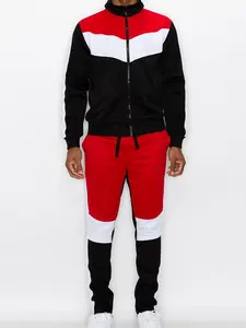 Victorious Men's Color Block Track Set - Comfortable and Stylish Long Sleeve Menswear Clothing Suits Formal Gamis Motocross Hoodie Tropical