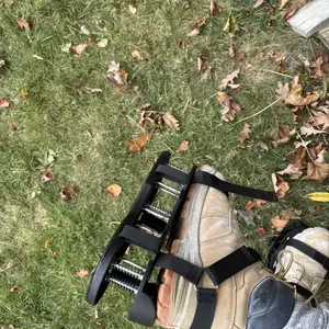 RIFPOD Lawn Aeration Shoes for Grass - Aerator Lawn Tool, Pre-Assembled Automatic Dirt and Leaf Clean Design, Yard Garden Grass Aerator for Lawn Soil (Black)