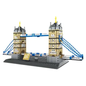 London Twin Towers Building Block Model Display Toy, Mixed Colors Abs Material, Perfect for Living Room Decor, New Home Birthday Gift, Suitable for Ages 12+, Collectible Model