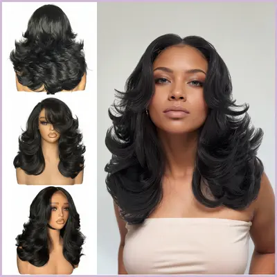Long Hair with Layers and Curtain Bangs - TikTok Shop display picture 1