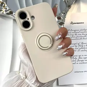With Ring Holder Shockproof Case For IPhone 16 15 14 13 12 11 Pro Xs Max Xr Plus Silicone TPU Soft Back Cover