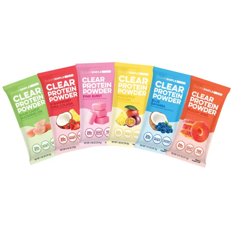 Clear Protein Powder 6-Flavor Pack | TikTok Exclusive