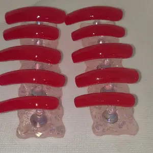 Candy apple red 90's curved acrylic press on nail set