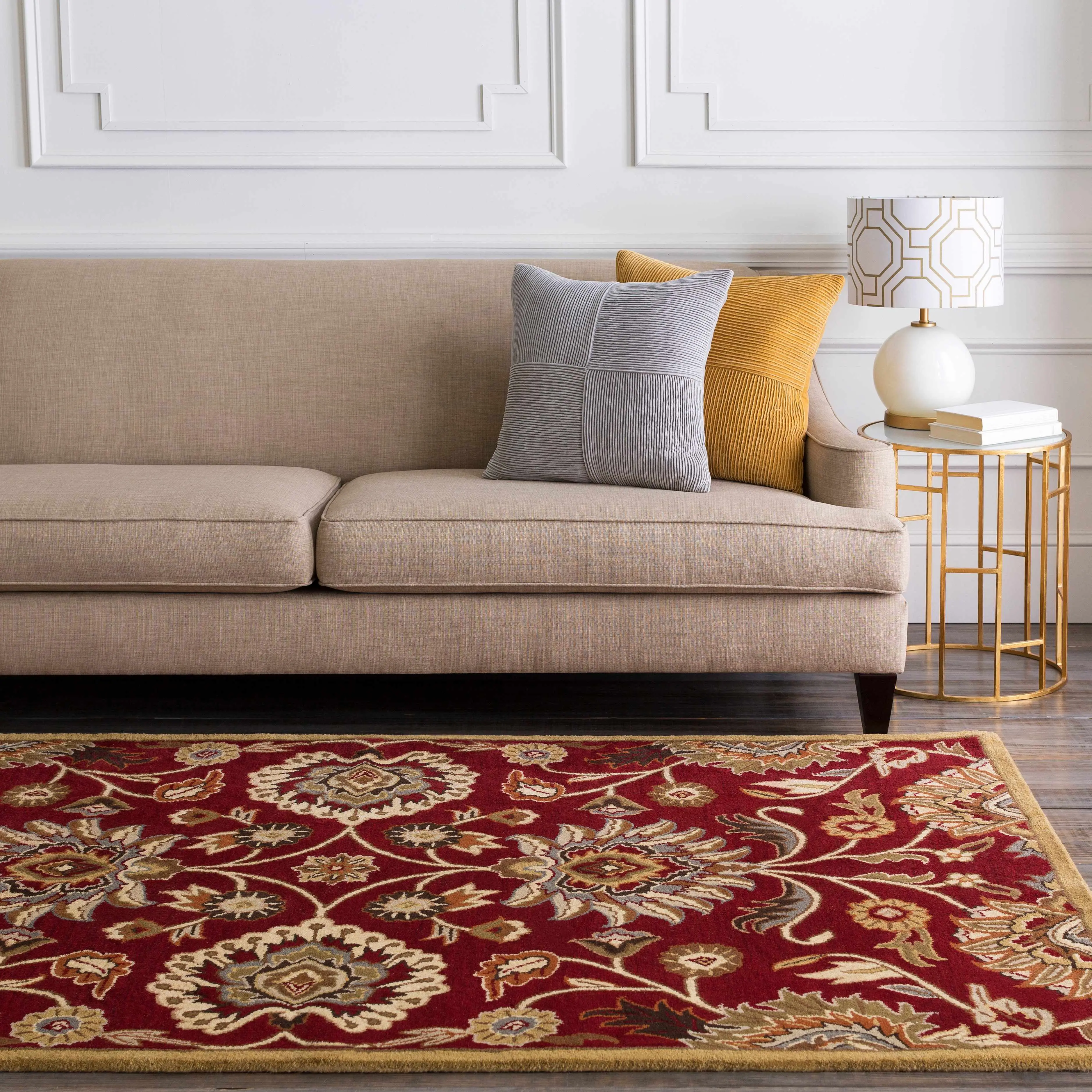 Conesus Red 1061 Hand-Tufted Wool Home Decorative Area Rug, Durable Indoor Living Room Rug, Home Decorative Rug, Soft