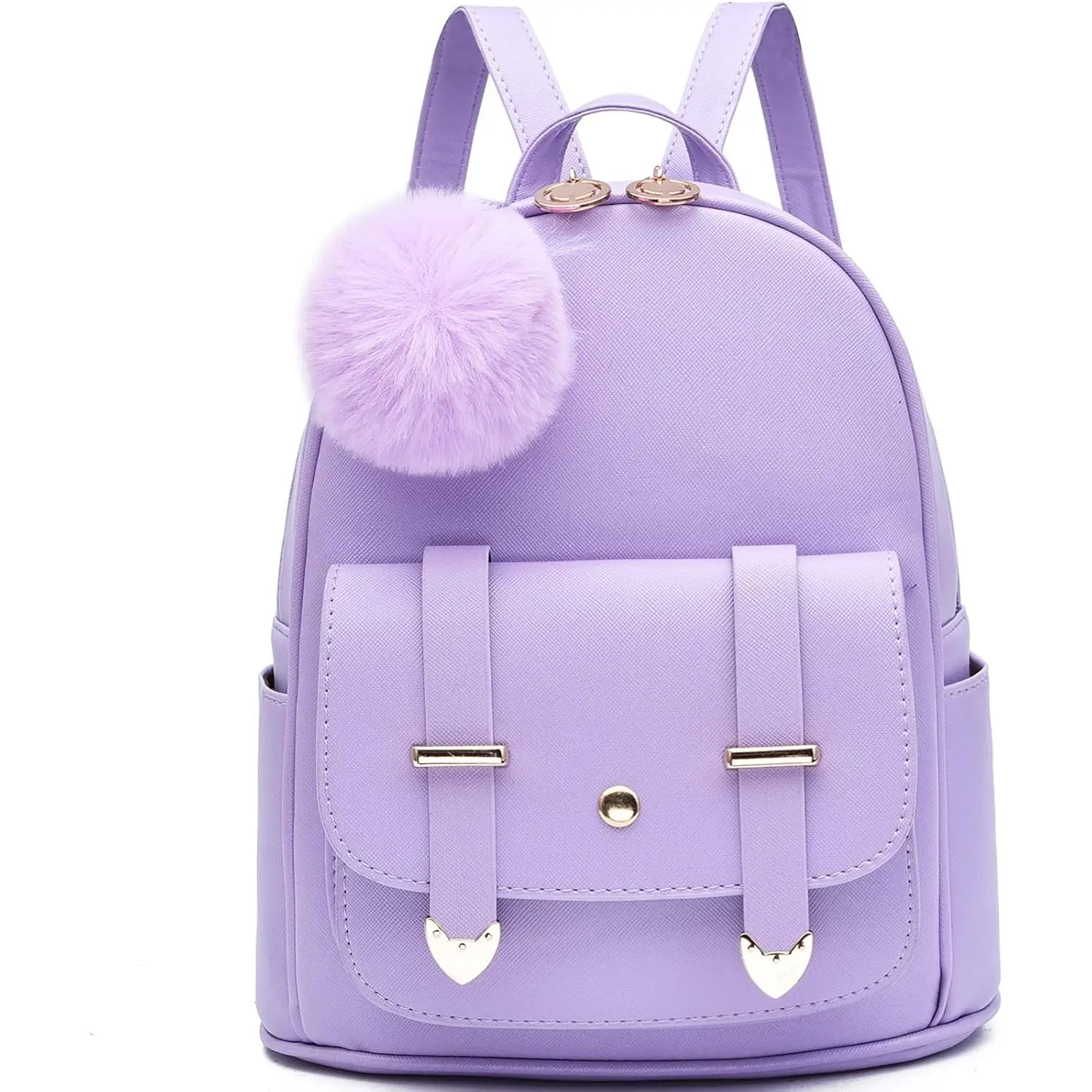 Grls Fashon Backpack Mn Backpack Purse for Women Teenage Grls Purses PU Leather Pompom Backpack  Bag