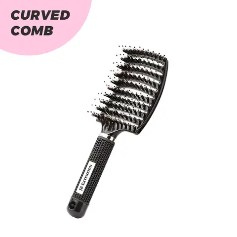JBextension Curved Boar Bristle Hair Brush Professional Detangling Hairbrush Head Massage Comb Hairdressing Styling Comb Haircare Heatless