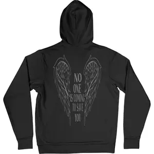 NO ONE IS COMING TO SAVE YOU Gray Hoodie Crewneck Longsleeves Sweatshirts Tops Mental Health Awareness Unisex Pullover Stylish Casual Womenswear, Hoodie Season, Autumn wear, Pullover Hoodie, Menswear Hoodies, Biker Apparel