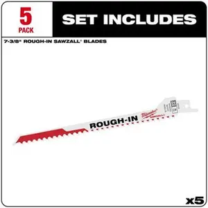 Milwaukee 48-00-1610 5PC SAWZALL Rough-In Blade