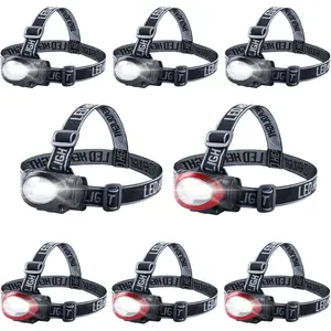 Camping Headlamp Flashlight 8 Pack, Outdoor Super Bright  Head Lamp Gear for Running, Reading, Hiking, Walking, Climbing, Fishing, Hunting, Jogging, Headlight Multipack for Adults, Kids