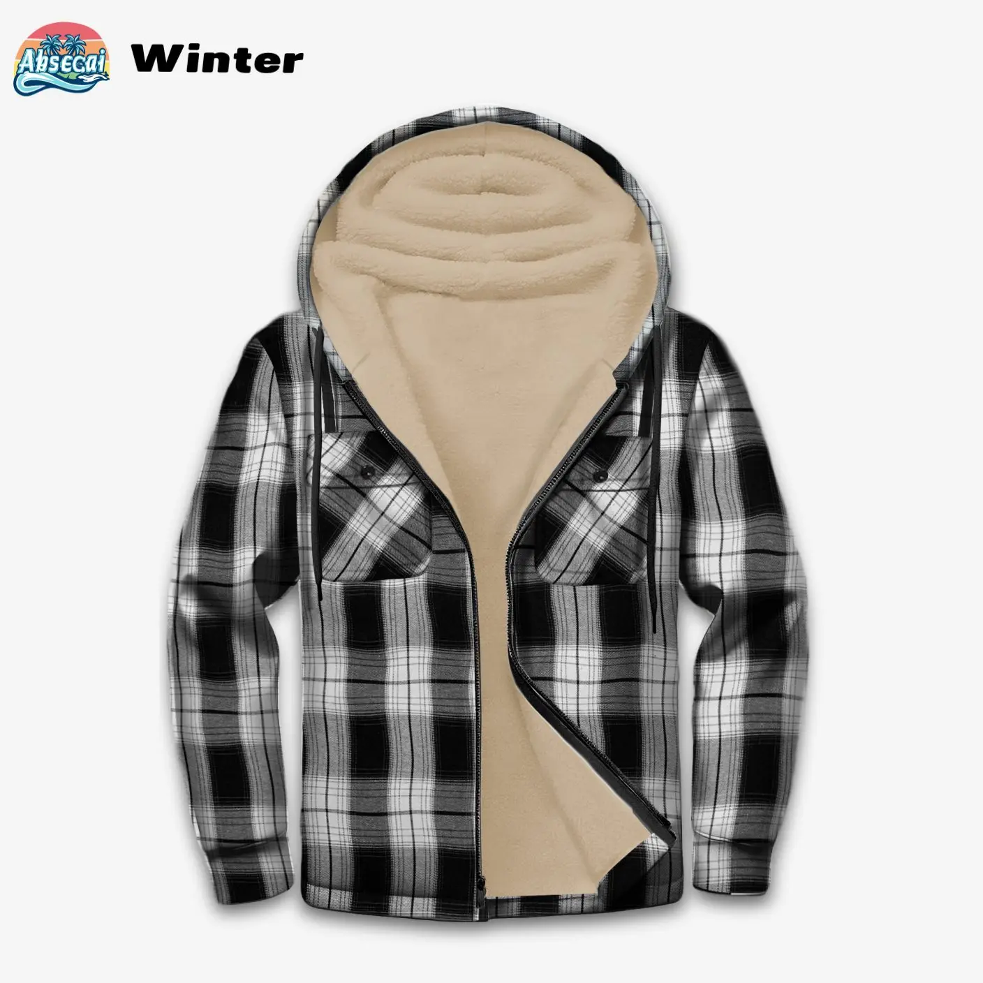 ABSECAI Men's Winter Fall Oversized Hoodie - Cotton Blend Fleece Lined Sweatshirt, Black Plaid Kangaroo Pocket, Quarter Zip. True Streetwear Snoopy Nurse Sweater. For Casual/Christmas Party & North West Outfits. Clearance Deals Today tiktokshopspringglowu