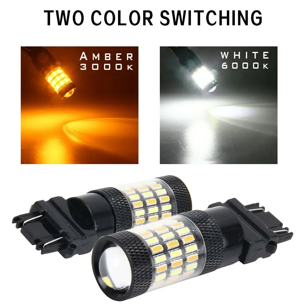 Compatible for Chevy Silverado 1500 LED Turn Signal Lights 1999 2000 2001 2002 2003 2004 2005 2006 2007 2008 2009 2010 2011 2012 2013, Switchback 3157 Led Light Bulbs, 2-Pack