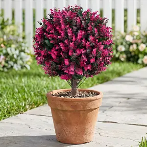 Artificial Eucalyptus Hedge Ball with Ground Anchor, 22-Inch UV-Resistant Fake Plant, Ideal for Garden, Courtyard, Porch, Terrace