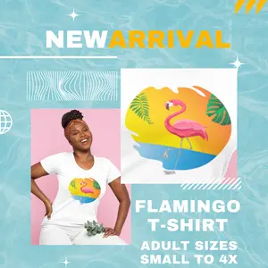 Channel your inner flamingo & catch some beach vibes in this Unisex comfy white tee! Look effortlessly stylish this summer! This comfy, 100% cotton white tee with a flamingo design is perfect for the beach or everyday wear.