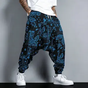 Europe and the United States high street wind cashew flower pants rap with the same hanging crotch pants personality handsome toe  fisherman pants