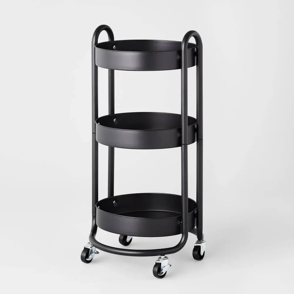 3 Tier Round Metal Utility Cartroom