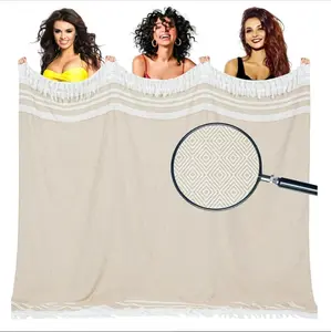 Oversized Turkish Beach Towel Blanket Cotton Giant XL Sandproof Towels Huge Linen XXL Extra Large Big Throw Quilt Blankets for Adults Cloud Travel Camping Glamping Accessories Essentials Adventure Cozy