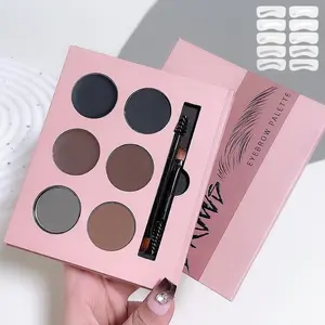 Eyebrow Powder Palette, Multifunctional Eyebrow Gel & Wax Combo Makeup Set with Brush, Long-Lasting Waterproof, Y2K Brow Makeup Kit Gift