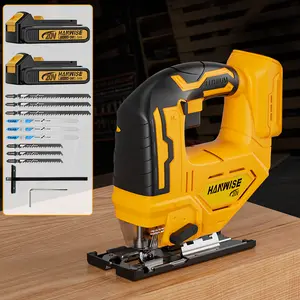 HANWISE brushless curve saw, wireless curve saw tool, 3 adjustable modes (straight/curved/oblique) 0 ° -45 ° oblique angle, sturdy and durable structure, streamlined tool design, perfect gift for men and fathers, construction tool