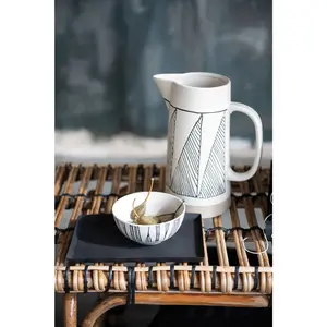 Embossed Stoneware Pitcher