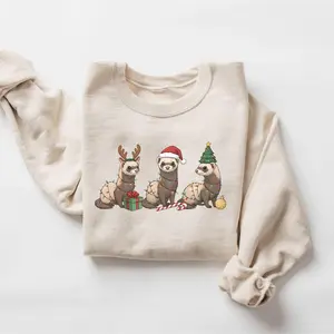 Black Ferret Sweatshirt, Ferret Xmas Sweater, Ferret Lover Shirt, Funny Animal Tshirt, Ferret Gift, Ferret Christmas Hoodie Hoodie - Sweatshirt