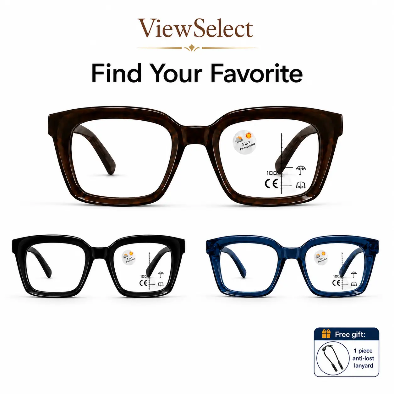 Light Adaptive Progressive Reading Glasses for Women Men, Multifocal Photochromic Readers with Blue Light Filtering, Stylish Oversized Square Frames