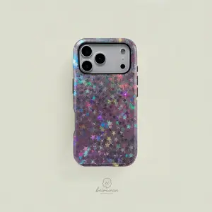 Starry Sparkle Pattern Dual-Function Phone Case Cover, Durable Shockproof Fashion Protection for iPhone 11 12 13 14 15 16 17 Pro Max, Samsung Galaxy S25 S24 S23 Ultra, Accessories