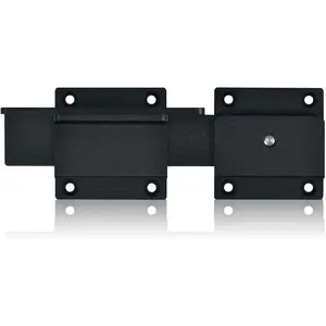 1Pack 3.5mm Black Aluminum Alloy Flip Gate Latch Lock with Padlock Hole, Door Latch for Outdoor Wooden Fence, Swing Open Gate, Double Gate, Barn Door, Shed, Vinyl Fence Yard