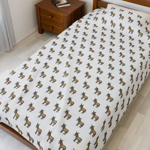 Donkey in and out Pattern Blanket | Velveteen Plush Throw, Farm Animal Decor