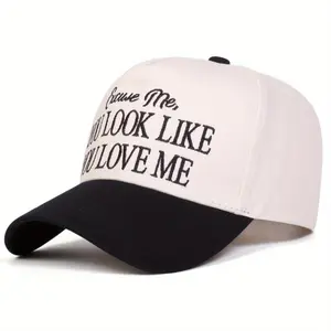 Unisex Letter Embroidered Patchwork Baseball Cap Outdoor Sport Adjustable Sunscreen Leisure Hat Spring Autumn Travel Tourism
