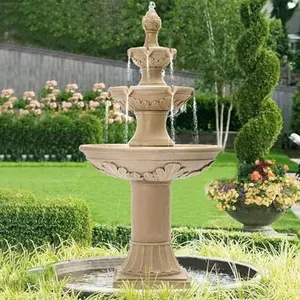 Outdoor Water Fountains Garden Decor - 48.4''H Fountains and Waterfalls Outside, Large Cascading Indoor Floor-Standing Resin Bubbler Fountain Features W/Pump for Patio, Yard and Home