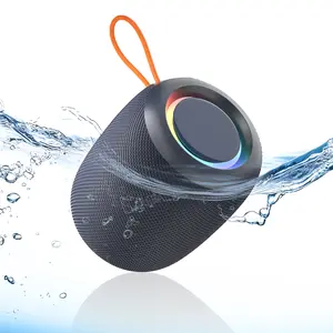 Wireless Shower Speaker IPX7 Waterproof Portable bluetooth Speaker with Stereo Sound, 7 Colorful Lights Modes, TWS Pairing, for Home / Bathroom / Party / Outdoor / Beach