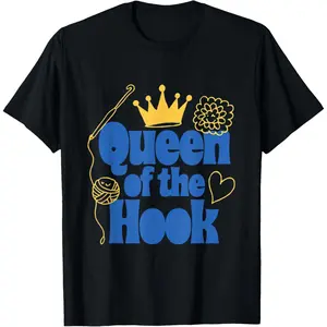 Women's 100% Cotton Round Neck Short-Sleeve Breathable Casual T-Shirt - Hook Crochet Knitting Arts & Crafts Joke Design