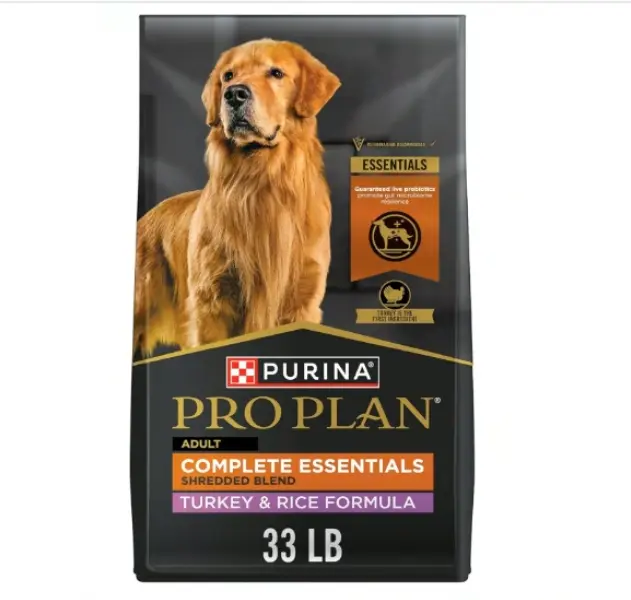 Purina Pro Plan Complete Essentials Shredded Blend Turkey and Rice Dog Food Dry Formula with Probiotics for Dogs - 33 lb. Bag