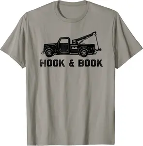 Funny Tow Truck T-Shirt, Hook And Book Towing Tee Apparel - Elaynavi Shop 95B07JZCL8SF
