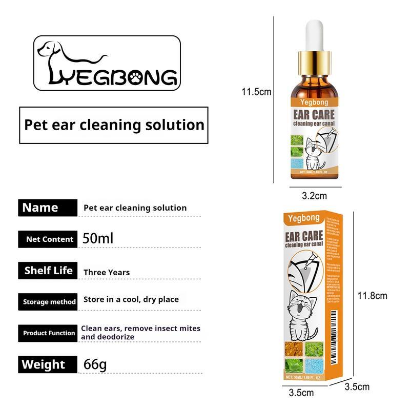 Pet Ear Cleanser Cat Dog Ear Mite Removal Ear Drops Ear Canal Cleaning Deodorizing with Cotton Swabslitter pellets, spray, litter tray, litter box, removal